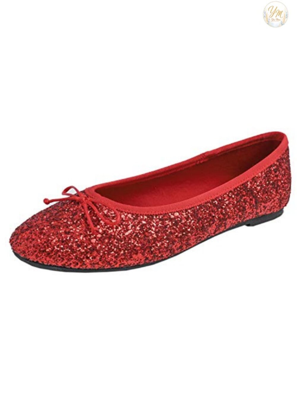 Women's Memory Foam Cushion Ballet Flats Glitter Patent Round Toe